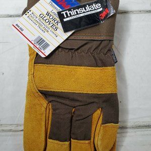 True Value Thinsulate Warm Lined Leather Work Gloves Size L NEW